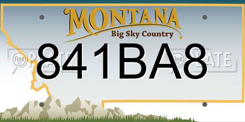 841BA8 Montana License Plate