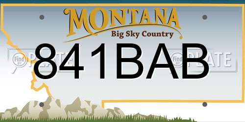 841BAB Montana License Plate