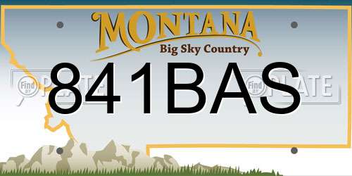 841BAS Montana License Plate
