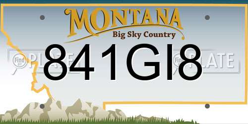 841GI8 Montana License Plate