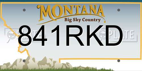 841RKD Montana License Plate