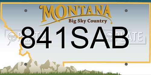 841SAB Montana License Plate