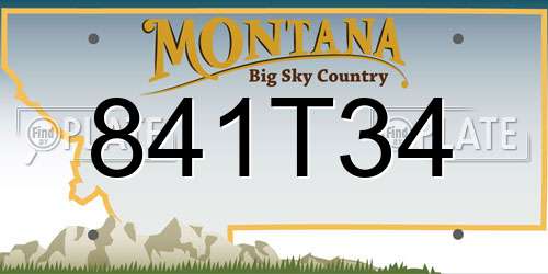 841T34 Montana License Plate