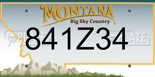 841Z34 Montana License Plate