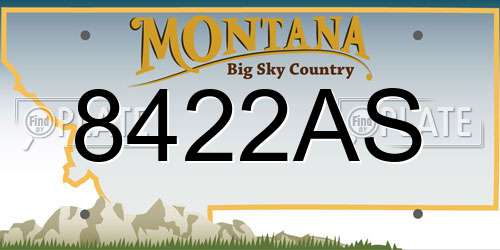 8422AS Montana License Plate