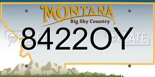 8422OY Montana License Plate