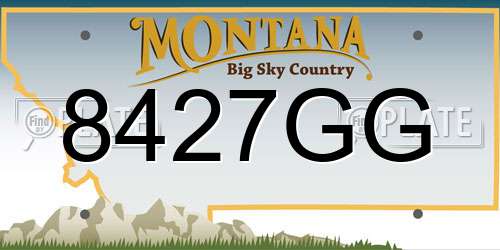 8427GG Montana License Plate