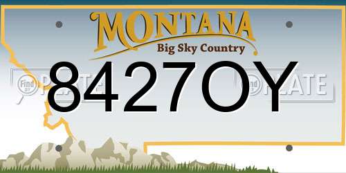 8427OY Montana License Plate