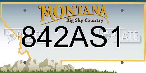 842AS1 Montana License Plate
