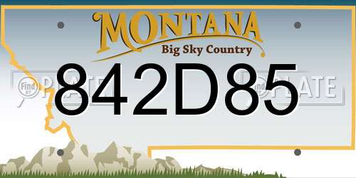 842D85 Montana License Plate