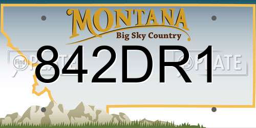 842DR1 Montana License Plate