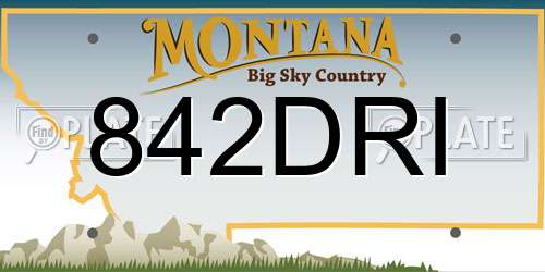 842DRI Montana License Plate