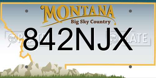 842NJX Montana License Plate