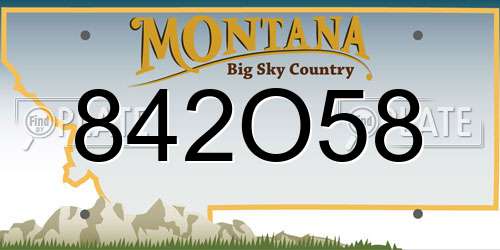 842O58 Montana License Plate