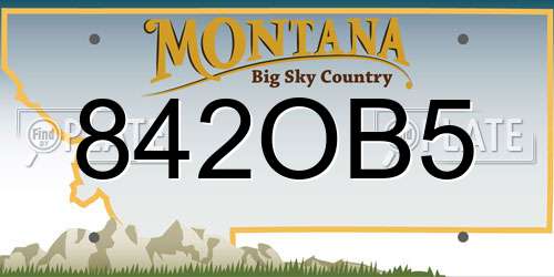842OB5 Montana License Plate