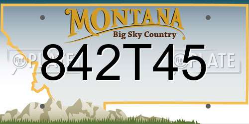842T45 Montana License Plate