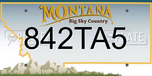 842TA5 Montana License Plate