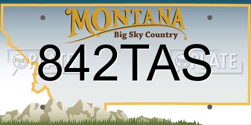 842TAS Montana License Plate