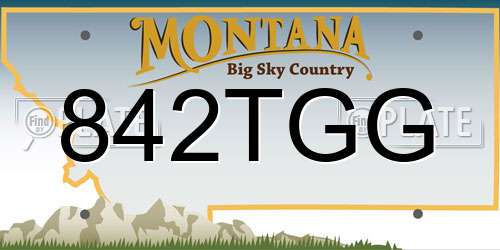 842TGG Montana License Plate