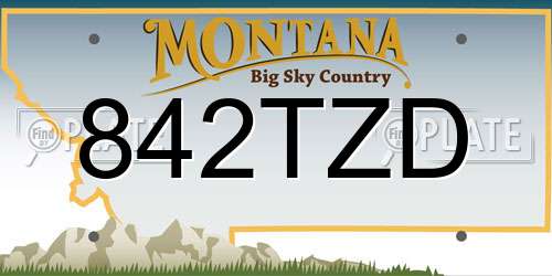 842TZD Montana License Plate