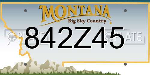 842Z45 Montana License Plate