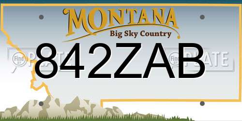 842ZAB Montana License Plate