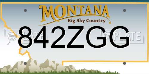 842ZGG Montana License Plate