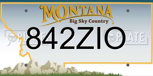 842ZIO Montana License Plate