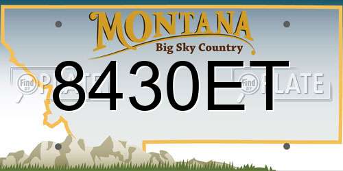 8430ET Montana License Plate