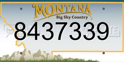 8437339 Montana License Plate