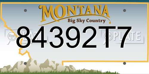 84392T7 Montana License Plate