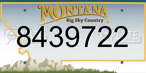 8439722 Montana License Plate