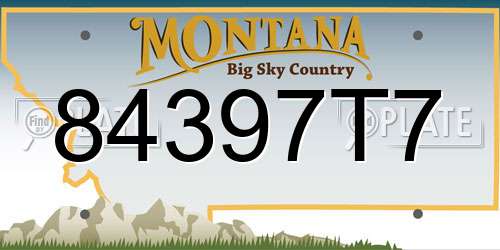 84397T7 Montana License Plate