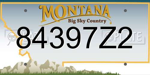 84397Z2 Montana License Plate