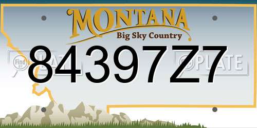 84397Z7 Montana License Plate