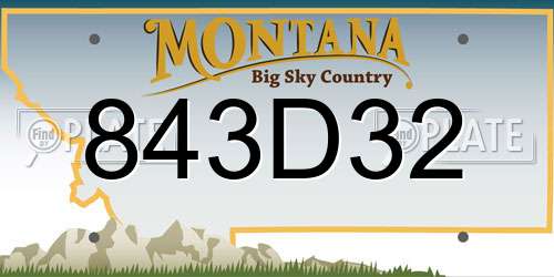 843D32 Montana License Plate