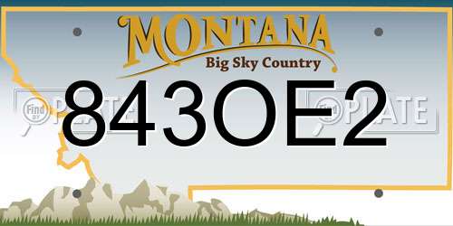 843OE2 Montana License Plate