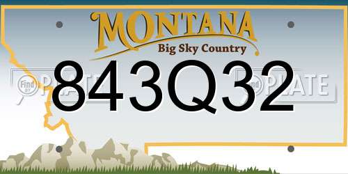 843Q32 Montana License Plate