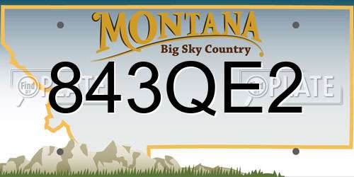 843QE2 Montana License Plate