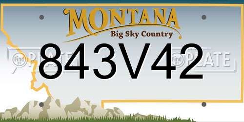 843V42 Montana License Plate