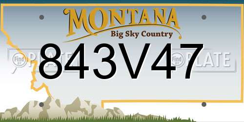 843V47 Montana License Plate
