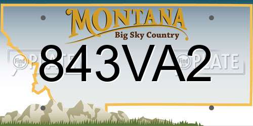 843VA2 Montana License Plate