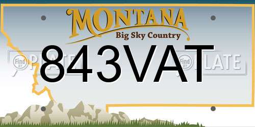 843VAT Montana License Plate