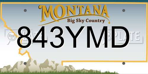 843YMD Montana License Plate