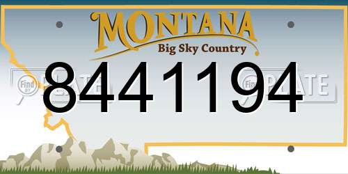 8441194 Montana License Plate
