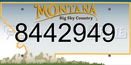 8442949 Montana License Plate