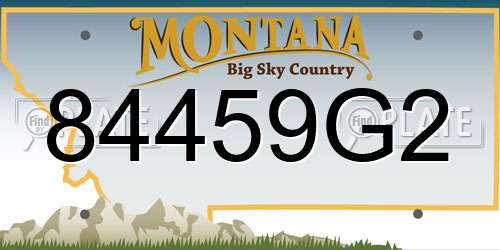 84459G2 Montana License Plate