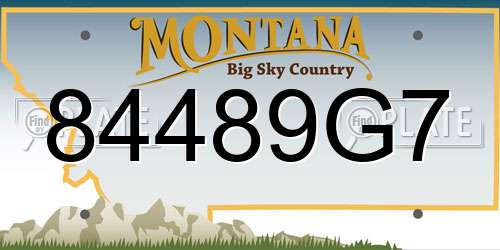 84489G7 Montana License Plate