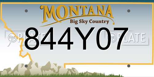 844Y07 Montana License Plate