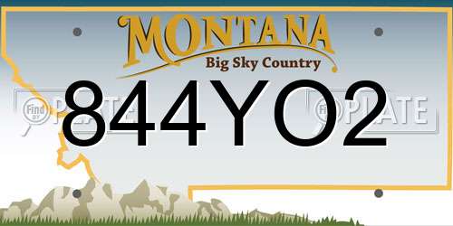 844YO2 Montana License Plate